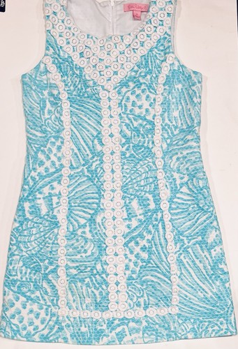 Lilly Pulitzer Girls Mini Macfarlane Shift Dress Shorely Blue Sz 8