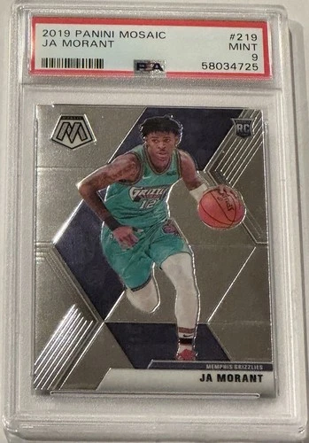 2019 Panini Mosaic #219 Ja Morant Memphis Grizzlies RC Rookie PSA 9 MINT