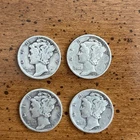 SILVER 90% Mercury Dimes 1942 ( Lot Of 4 )