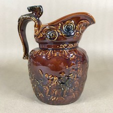 Vintage Arthur Wood England Treacle Glaze Ceramic Jug Horse Head Handle