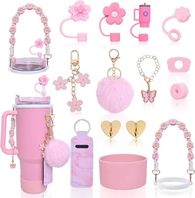 MARKE LUOJINYI Stanley Cup Accessory Set, Stanley Cup Accessories, 15 Pieces Stanley Quencher