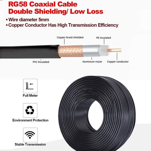 RG58 Koaxialkabel 49,2 Fuß, CB-Koaxialkabel, UHF PL259 Stecker auf Stecker Koaxial 50 O... - Bild 6 von 6