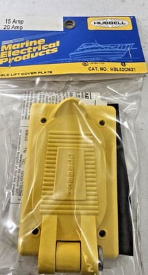 HUBBELL HBL52CM21 Lift Cover Plate Marine 15-20 Amp Weatherproof Yellow