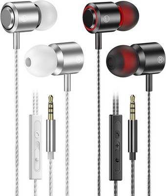 In-Ear Kopfhörer mit Mikrofon 3,5 mm Stereo für Samsung Tablet Laptop 1 Paar