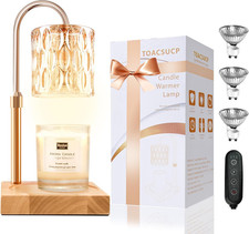 Candle Warmer Lamp with 3 Bulbs, Adjustable Height Dimmable Candle Warmer with T
