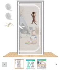SHRRL Reinforced Cat Screen Door, Heavy Duty Pets Proof Screen Door with Zipper,