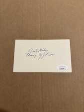 Judy Johnson Homestead Grays Signed 3x5 Index Card JSA Authenticated