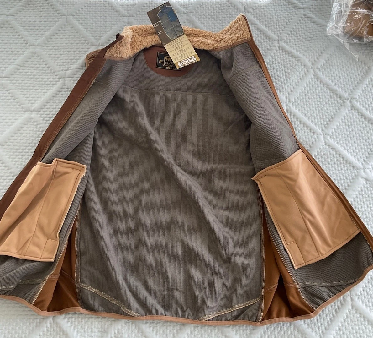 Carhartt like Buffalo Roam Outfitters Tatanka Men's FullZip Sherpa Vest XL Beige - product detail image 6