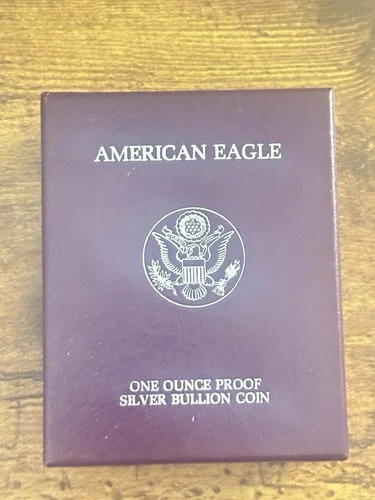 1986-S American Silver Eagle Proof 1 oz .999 Silver Dollar – Box & COA.