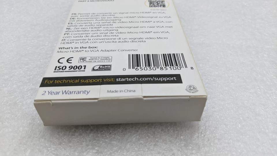Startech Micro HDMI to VGA Adapter Converter with Audio Part Number: MCHD2VGAA2 - Image 3 of 4