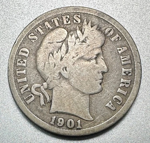 1901-S   BARBER DIME   VG  KEY DATE  #1816