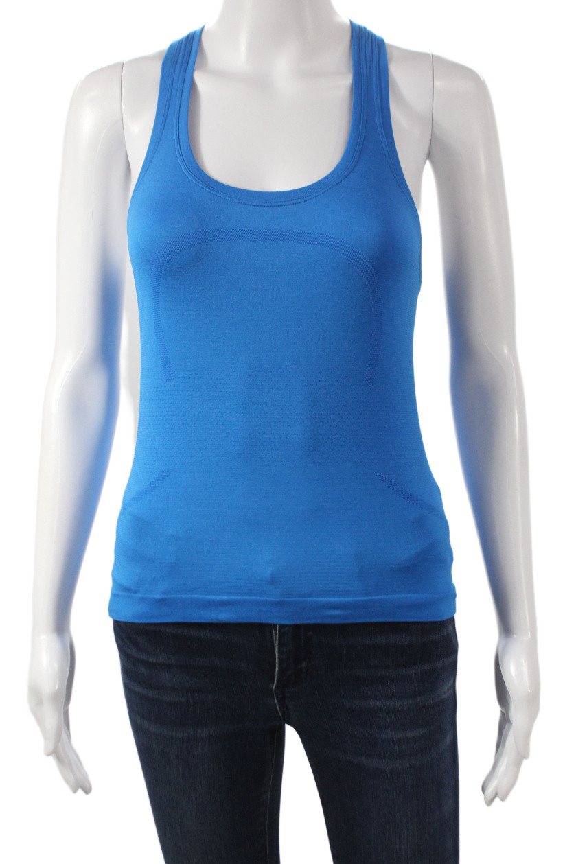 Lululemon Women Blue Basic Sleeveless Tank Round Neck Sports Solid Size 4Free Shipping in US $100+ Orders | $6.95 Orders Below