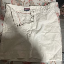 Vineyard Vines White Cotton Twill A-Line Skirt Zip Button Accents Size 6