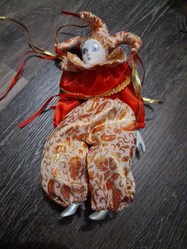 Vintage Porcelain Jester Doll 