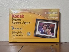 Kodak Ultima Picture Paper Photo 100 Sheets 4x6 High Gloss Inkjet Printers NEW