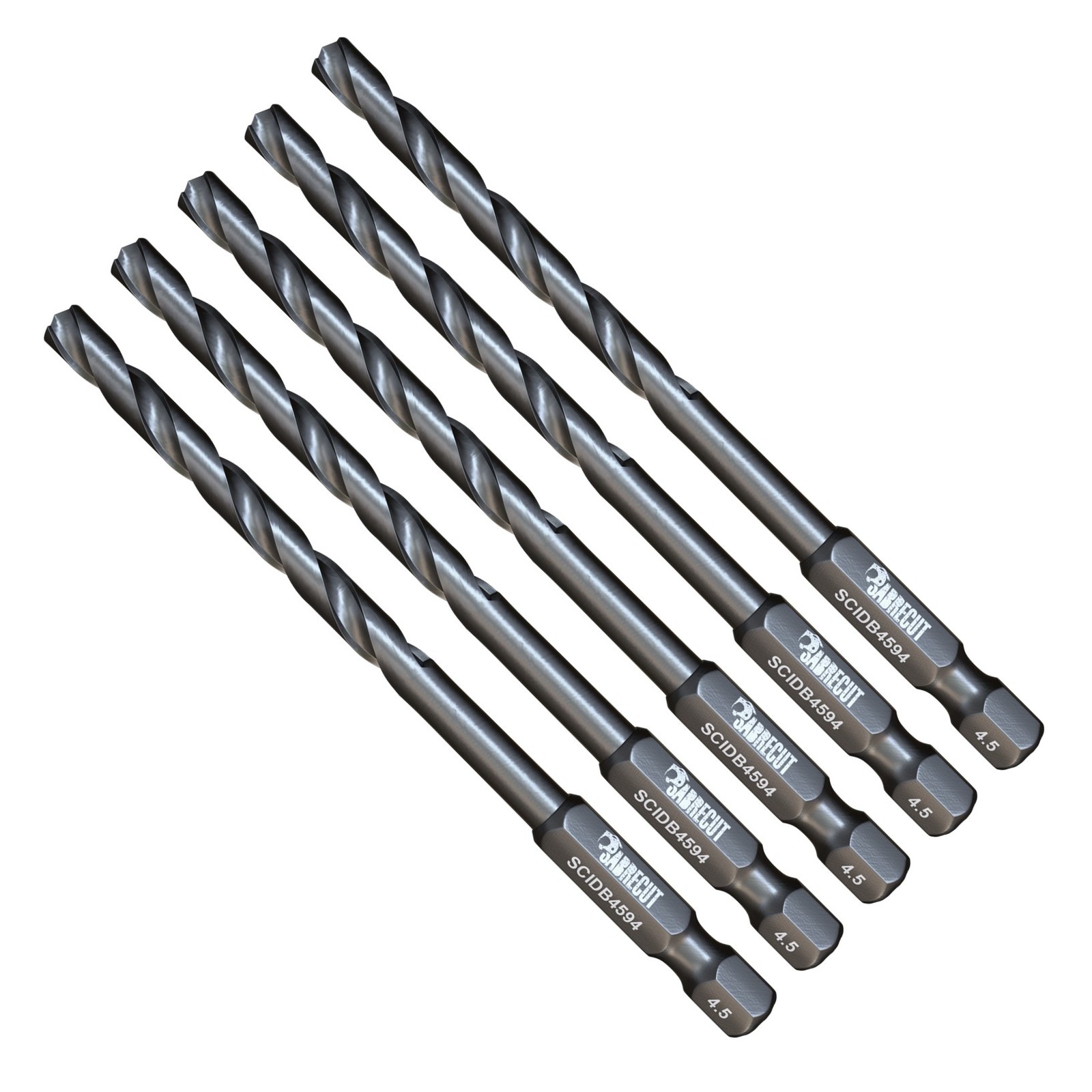 5 x 4.5mm - HSS Impact Drill Bits With Quick Change Hex Shank (Bulk)