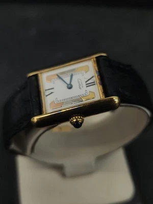 Vintage Must de Cartier Tank Vermeil 5057001 20mm Women Quartz Watch