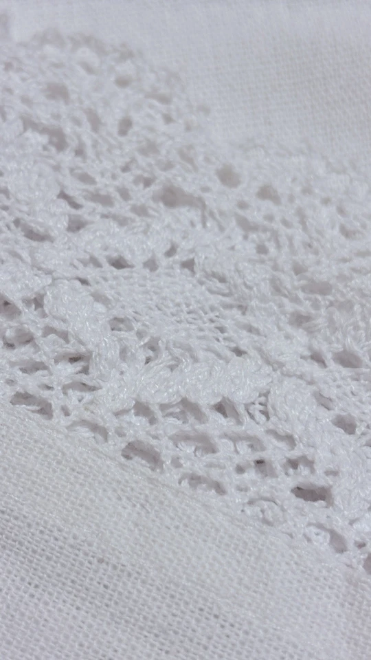 Lush Décor Rosalie Lace Trim Curtains Set 2 Panels 54x95 White Cotton Blend New - Image 4 of 4