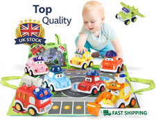 Colorful Toddler Cars Toy  Boys Girls,8 PCS Push and Go Friction Powered Vehicle