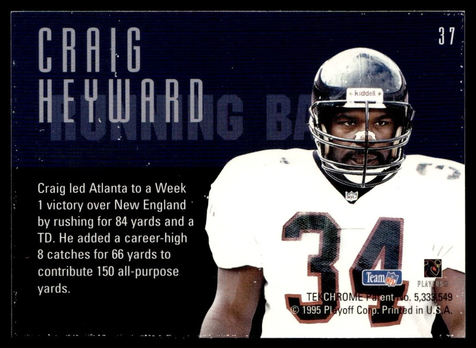 1995 Playoff Contenders Craig Heyward Atlanta Falcons #37 - Image 2 of 2