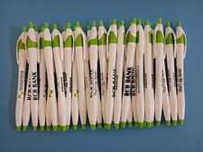 30ct Lot Misprint Retractable Click Pen Javalina White with Green Trim