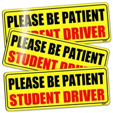3Pcs Car Bumper Sticker Decal Student Driver Magnet Car Signs Please Be Patient
