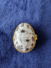 Vintage Regency Porcelain Egg Trinket Box.