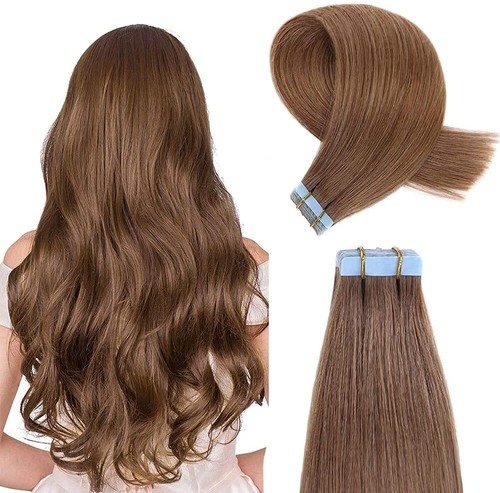 Seamless Tape in Human Hair Extensions Skin Weft Tape-on Real Thick Hair 16-26in - Picture 46 of 144