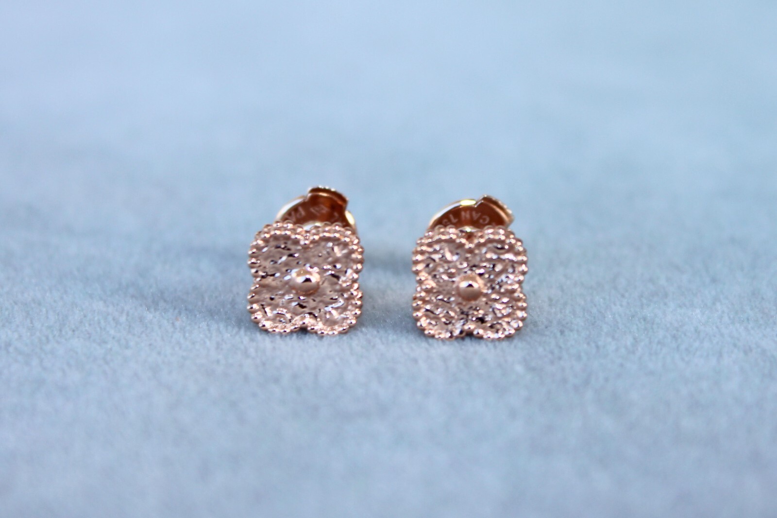 Van Cleef & Arpels VCA Sweet Alhambra 18 Karat Rose Gold Hammered