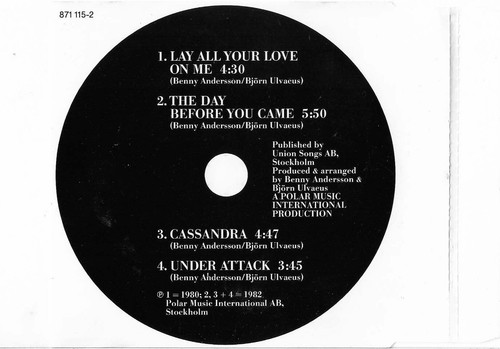 ABBA - Lay All Your Love On Me [1981] (4-Track Maxi-Single 1989) - Picture 2 of 2