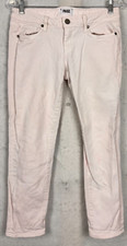 Paige Jeans Jimmy Jimmy Crop Denim Cotton Women 25 Stretch Pink Distressed Low