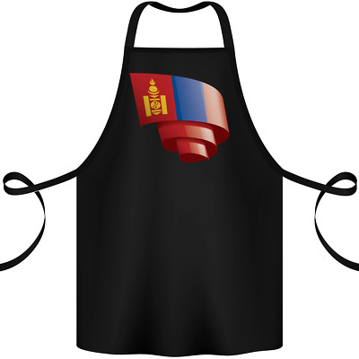 Curled Mongolia Flag Mongolian Day Football Cotton Apron 100% Organic