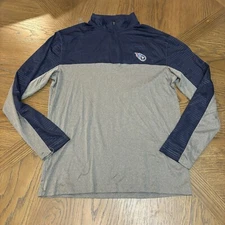 Tennessee Titans Fanatics Pro Line Quarter Zip Men’s Medium Grey Blue NFL 