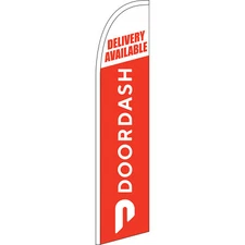 Doordash Delivery Available 2 1/2 ft X 11 1/2 ft Windless Swooper Flag