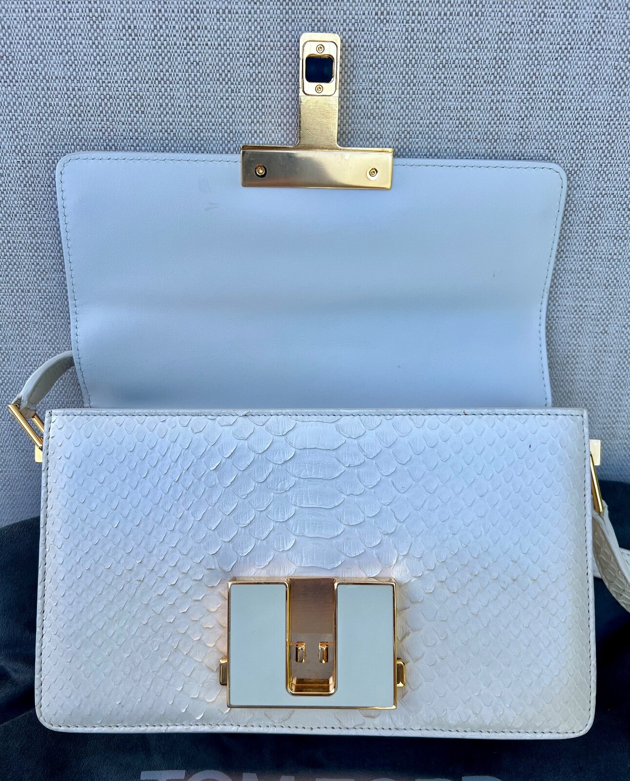 TOM FORD T clasp MEDIUM PYTHON SHOULDER BAG - image 9