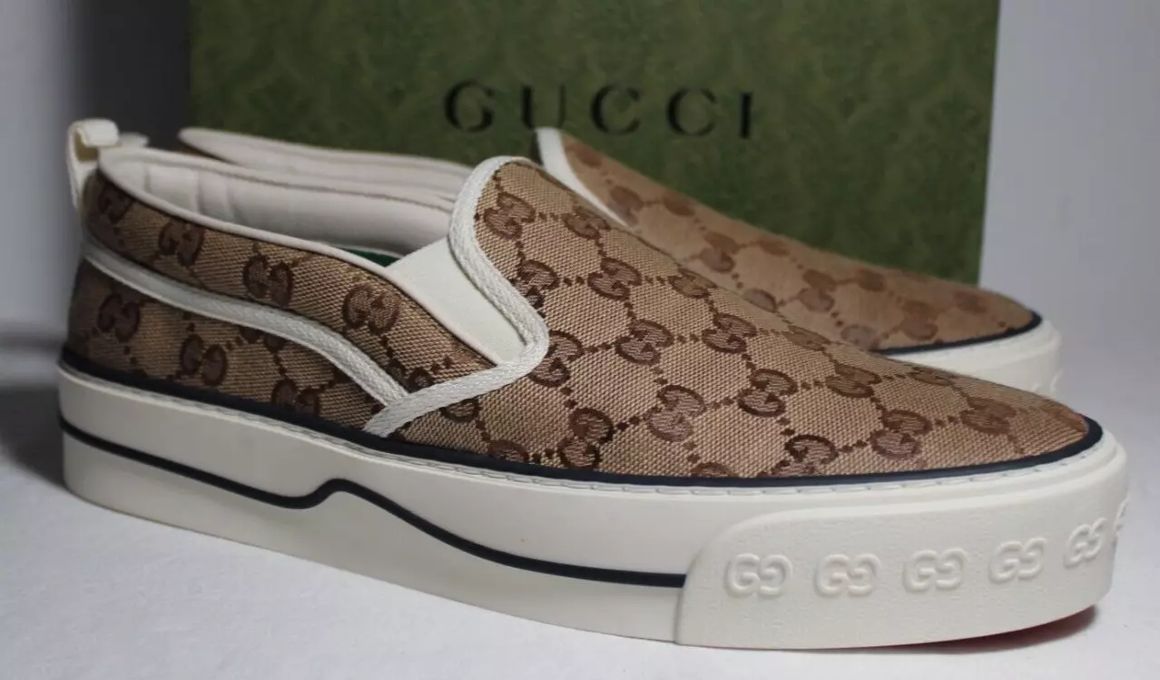 Mocassins baskets plates Gucci GG Supreme 1977 tennis 624733 neufs avec étiquette