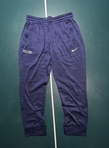 Nike Therma Fit Elite Sweatpants Mens Large Heather Blue Logo Pockets