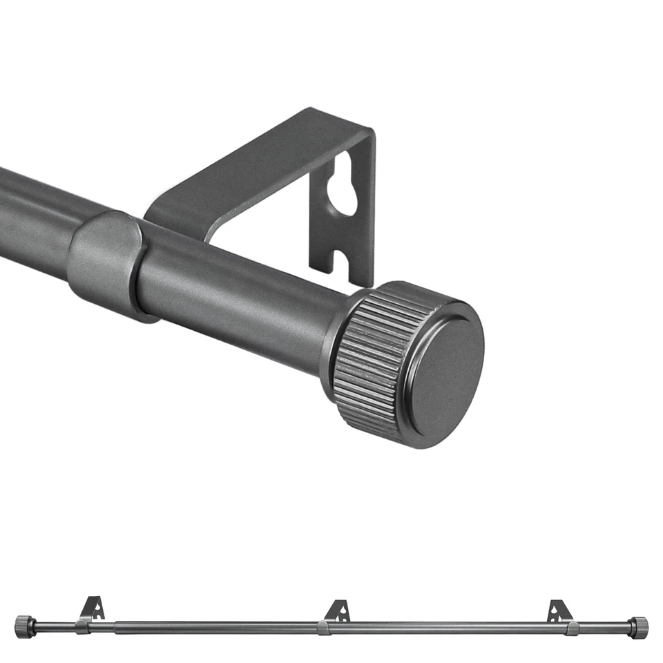 Conjunto de varas cortina cortina cortina única ajustável diâmetro 5/8" com acabamentos de ponta, 28"-120" - Imagem 3 de 3