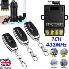 Wireless Remote Control Switch 433MHz, AC 100-240V 30A 1CH for Light Pumps HOT