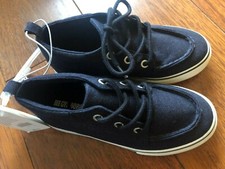 NEW boys GYMBOREE HIGH TOP SHOES sneakers CANVAS navy blue CASUALsize 13 cute