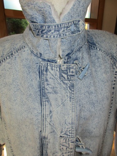 Vintage ANDY JOHNS Women's Acid Wash Full Zip Long Coat Size Medium - Picture 5 of 14