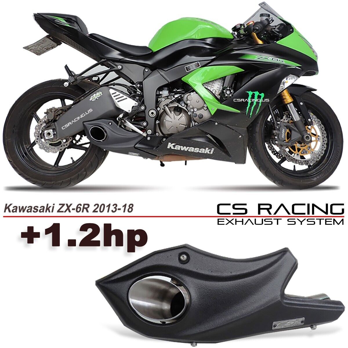 2013-18 Kawasaki ZX-6R Ninja 636 CS Racing Slip-on Exhaust 2013-18 Kawasaki ZX-6R Ninja 636 CS Racing Slip-on Exhaust