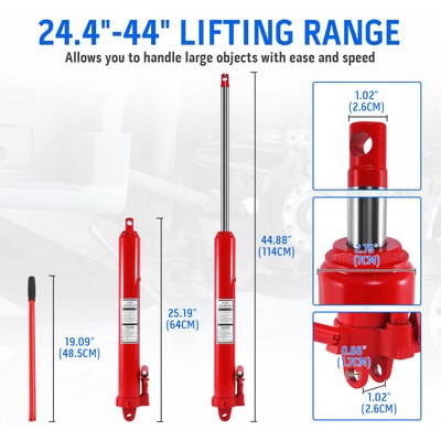 Vérin Hydraulique 8 Tonnes - Pour Grue Atelier Et Levage Moteur