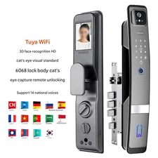 Smart Door Lock,3D Face Recognition Camera FingerPrint Password Security Lock