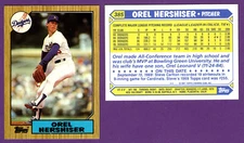 Orel Hershiser L.A. Dodgers 1987 Topps Baseball #385 TIFFANY GLOSSY PARALLEL
