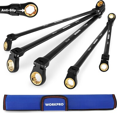 #ad #ad WORKPRO 5PCS Extra Long Ratcheting Wrench Set 8 19mm Combination Metric 72 Teeth $52.99