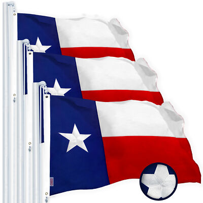 Texas TX State Flag 2.5x4 FT 3-Pack Embroidered Spun Polyester by G128