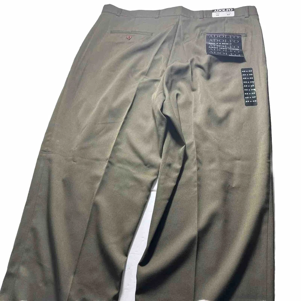Adolfo 男式正装裤 42x32 彩色橄榄色 — 第 4/4 张图片