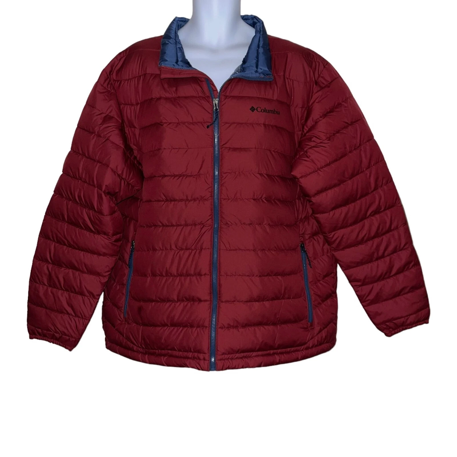 Columbia OmniHeat Quilted Puffer Jacket Mens XXL Red Big Tall Pockets Outdoor