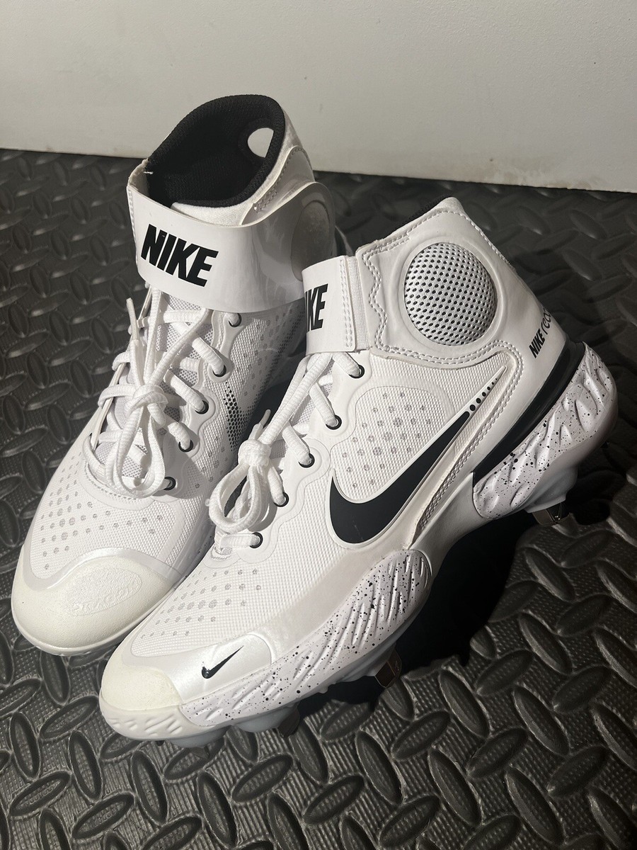 NEW Nike Alpha Huarache Elite 3 Mid Baseball Cleats White Black